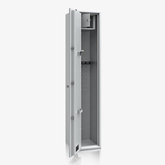 Armadio Portafucili Certificato S1 — da 5 a 10 Fucili · 1550×320×360 mm - vista aperta