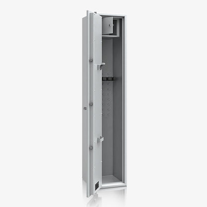 Armadio Portafucili Certificato S1 — da 5 a 10 Fucili · 1550×320×360 mm - vista aperta