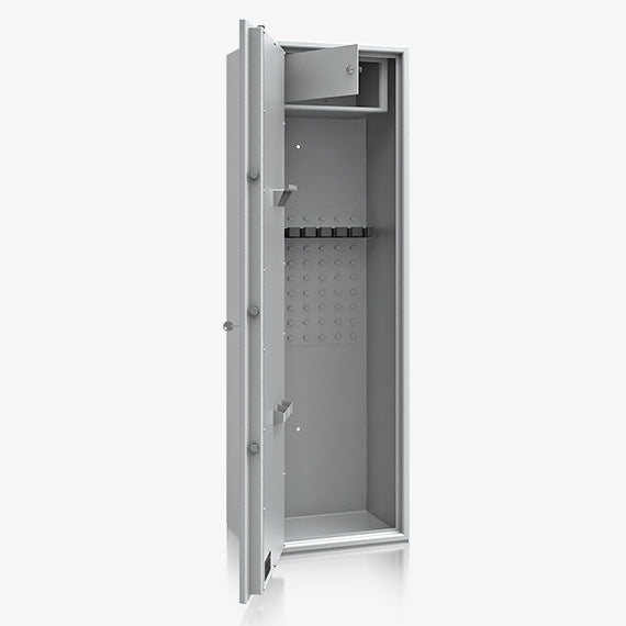 Armadio Portafucili Certificato S1 — da 5 a 10 Fucili · 1550×320×360 mm - particolare serratura