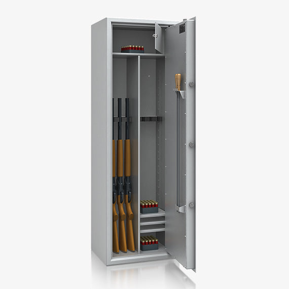 Armadio Blindato Portafucili Certificato S2 — da 4 a 10 Fucili · 1550×280×385 mm - vista laterale