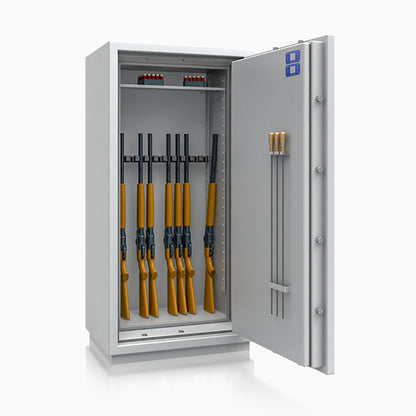 Fuciliera Blindata Certificata Classe I — 11 Fucili · 1600×794×560 mm - vista aperta