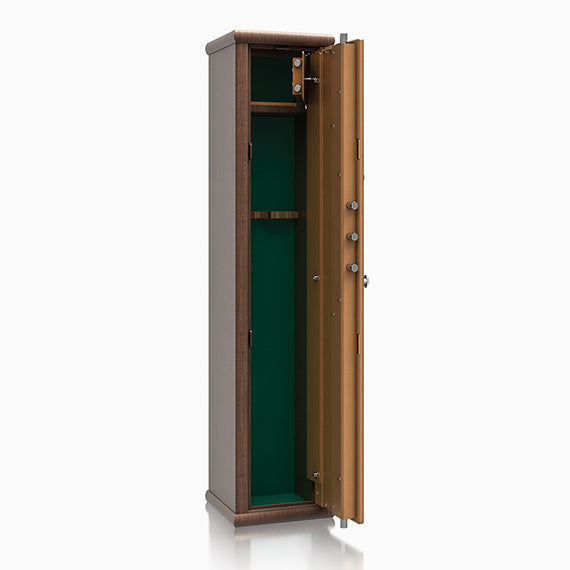 Armadio Portafucili Effetto Legno — da 4 a 8 Fucili - vista aperta